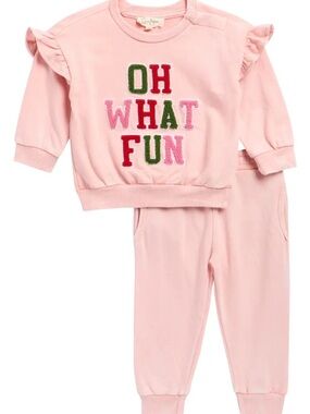 Jessica Simpson • NWT "Oh What Fun" Ruffle Sleeve Sweatshirt & Jogger Set